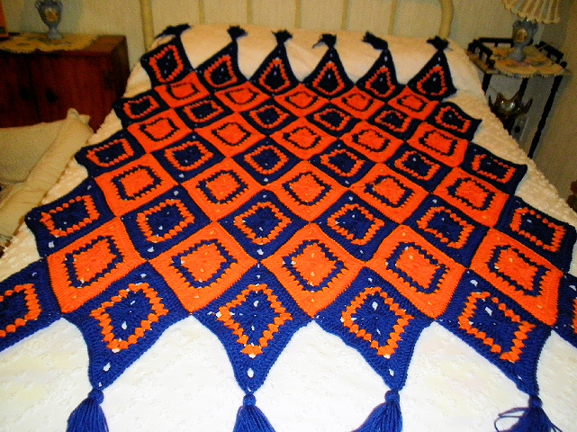 Gator Orange & Blue Afghan