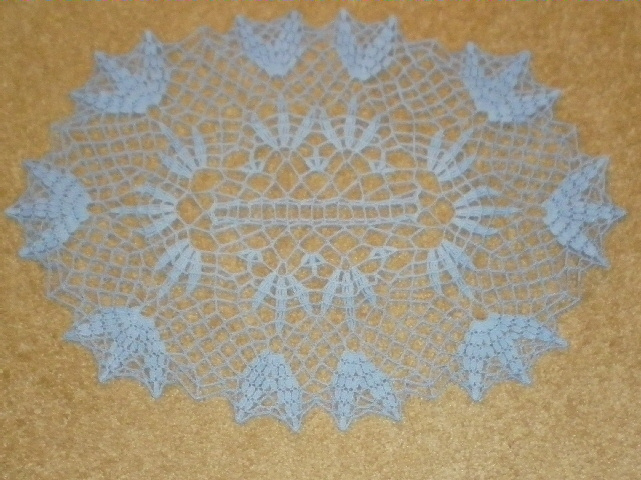 Blue Oval Doily