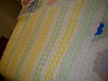 Yellow, Green and White Crocheted Blankets