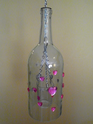 Pink Hearts Clear Lantern