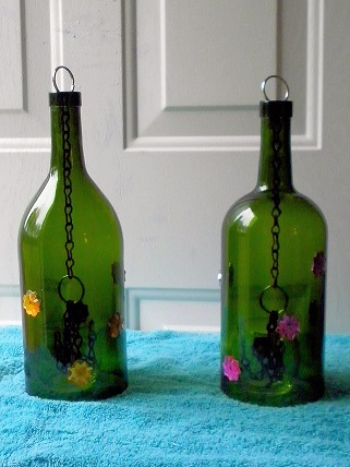 Green Lantern With Yellow & Pink Stars - Patio Lantern