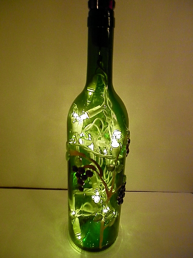 Green Grape Lighted Bottle Green Grape Lighted Bottle