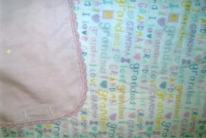 Love Grandma 36 x 36 Flannel 2 Layers Hand Crocheted Edging