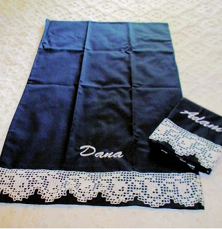Monogramed Blue Pillow Cases