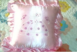 Pink Pillow Hand Embroidered Various Styles and Colors