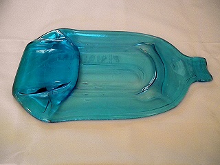 Blue Flat Slumped Bottle