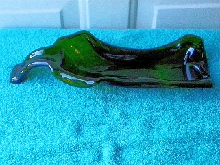 Large Green Bottle Slumped - Great Candy and Snack Dishes