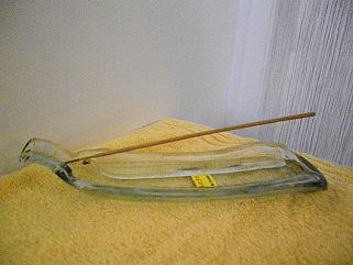 Large Clear Bottle Slumped - Great Incense Holder