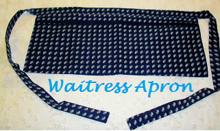 Blue & White Waitress Apron