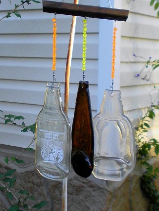 Wind Chime from Slumped Bottles