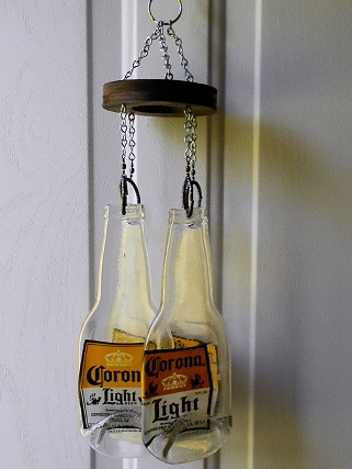 Corona Light Bottles - Glass Wind Chimes