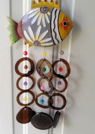 Fish with Brown Rings - Glass Wind Chimes