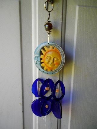Cermica Noon Stars with Blue Rings - Glass Wind Chimes