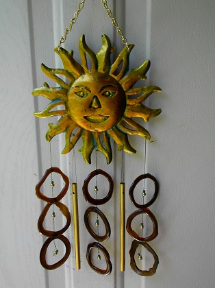 Sun with Brown Rings - Glass Wind Chimes