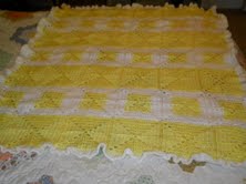 Yellow & White Croched Blanket